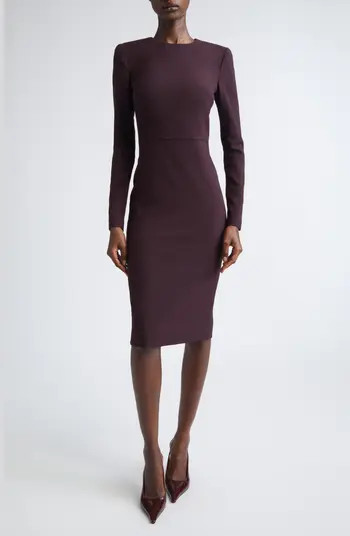 Long Sleeve Wool Blend T-Shirt Dress | Nordstrom