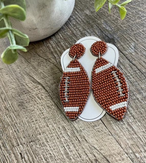 Beaded Football Earrings! GAME DAY! Football Game! | Etsy (US)