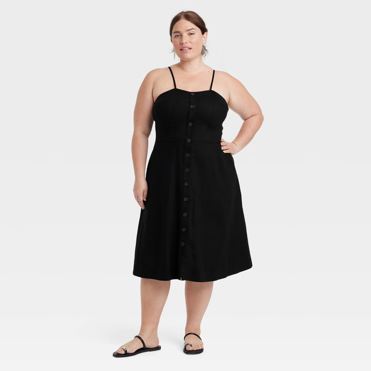Women's Corset Linen Midi A-Line Dress - Universal Thread™ | Target