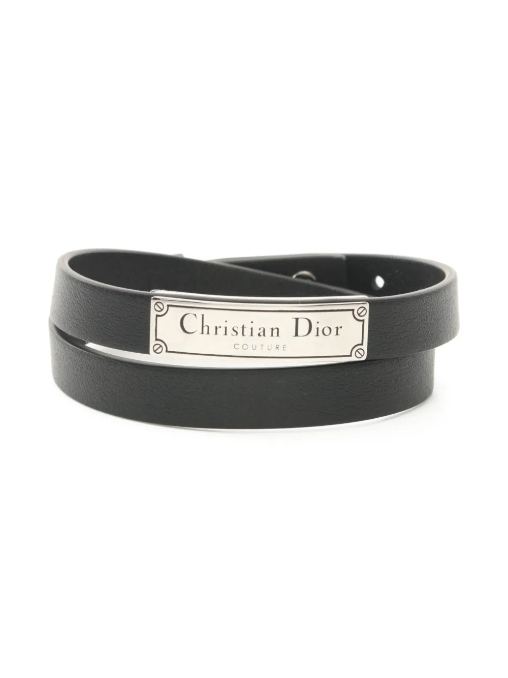 Christian Dior Pre-Owned 2020s leather bracelet - Black | Farfetch Global