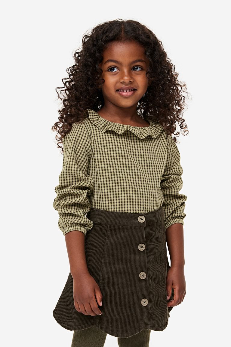 3-piece Cotton Set - Dark brown/checked - Kids | H&M US | H&M (US + CA)