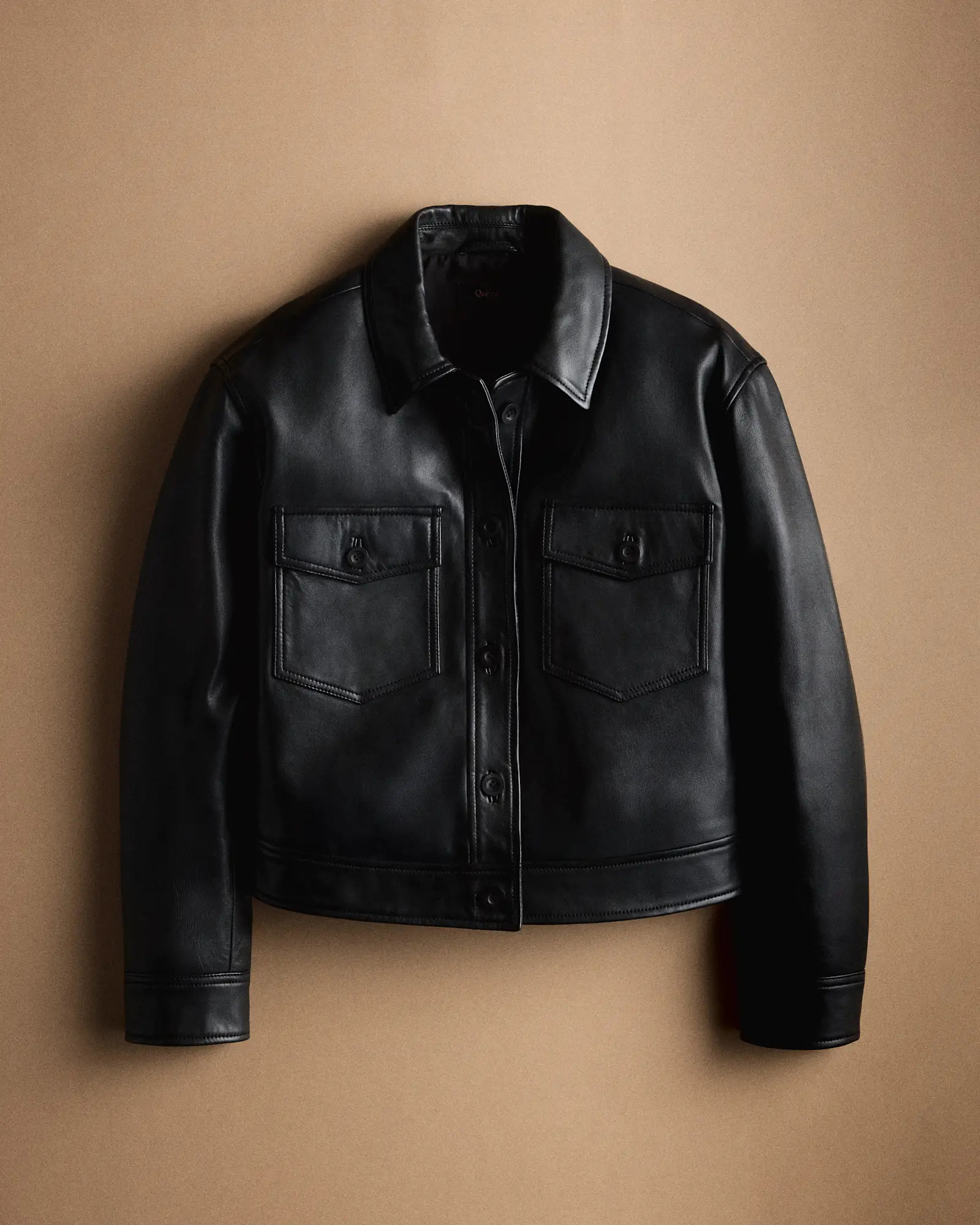 100% Leather Cropped Jacket | Quince