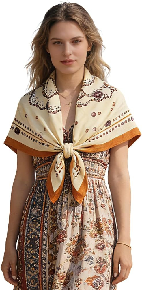 35" Head Scarf Large Square Scarf Like Cotton Hairscarf Fashion Scarves Bandana Night Sleeping Wr... | Amazon (US)