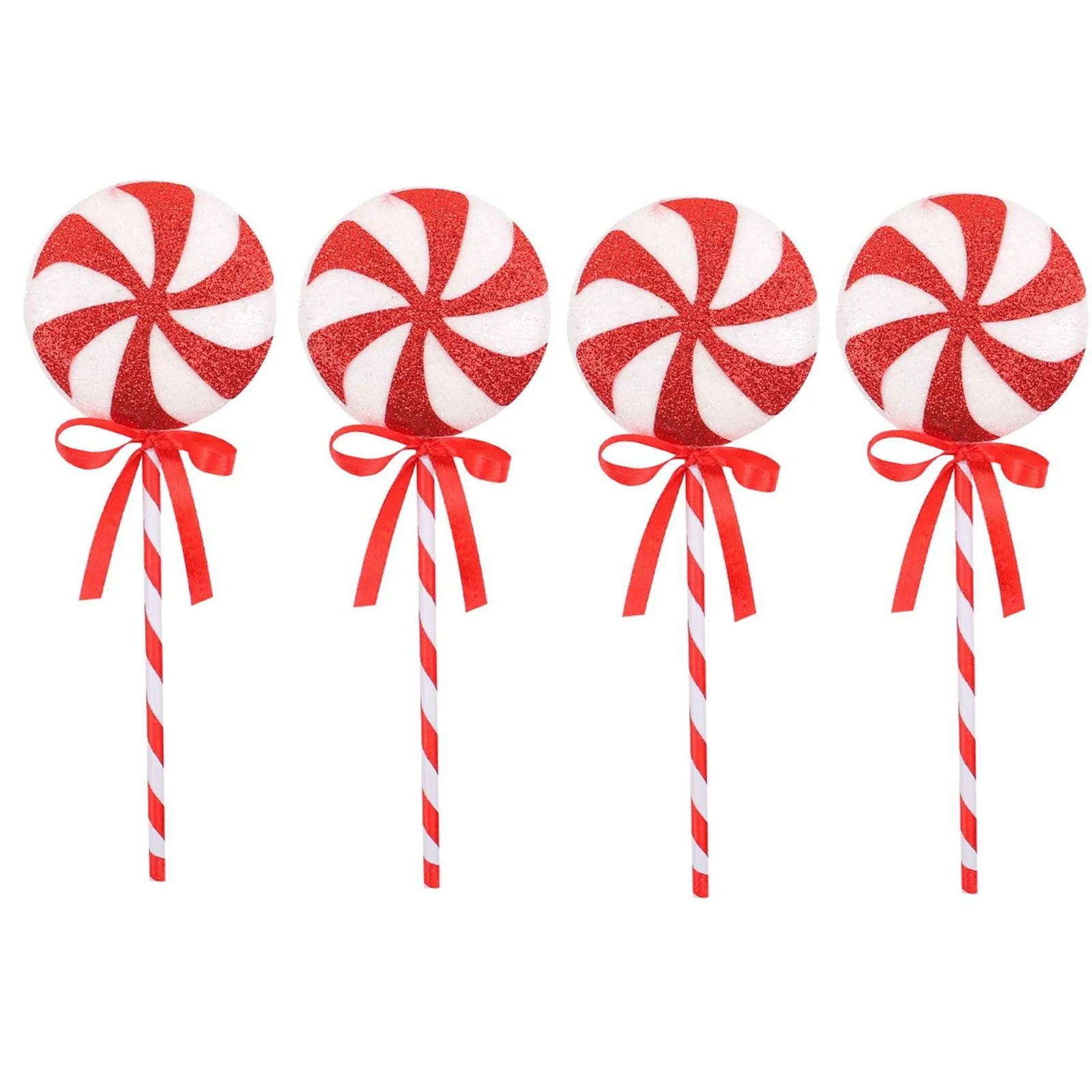 4 Pcs Christmas Candy Lollipop Ornaments, 8.3in Candy Cane Hanging Decor Fake Candy Canes Pepperm... | Walmart (US)