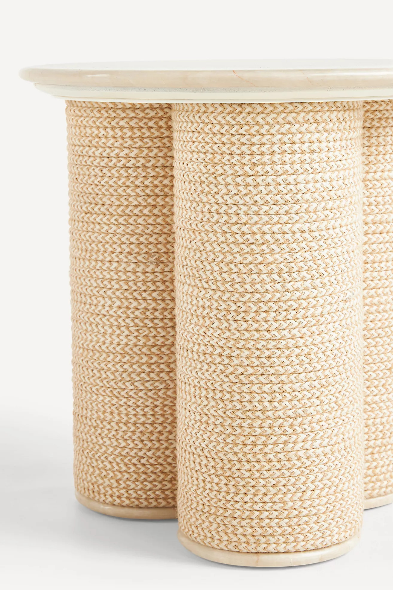 Atlas Marble and Jute Round Side Table | Anthropologie (US)
