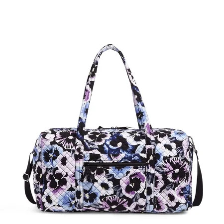 Vera Bradley Women s Recycled Cotton Large Travel Duffel Bag Plum Pansies | Walmart (US)