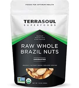 Terrasoul Superfoods Organic Brazil Nuts, 1 Lb - Raw | Unsalted | Rich in Selenium | Amazon (US)