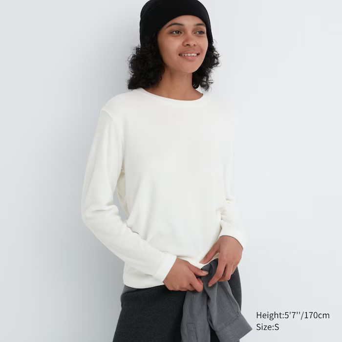 HEATTECH Fleece Crew Neck Long-Sleeve T-Shirt | UNIQLO (US)