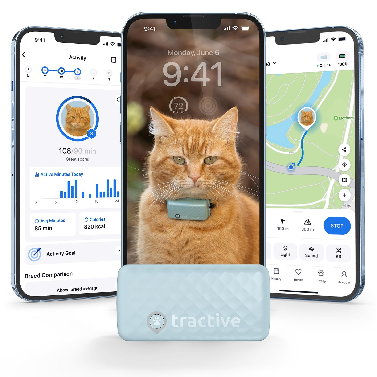 Tractive Smart Cat GPS Tracker | Real-Time Location & Wellness Monitoring for Cats 6.5 lbs+ | Ter... | Amazon (US)
