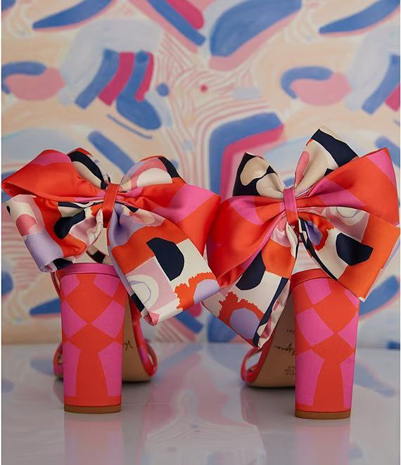 Gianni Binix Venita Aspen Amena Printed Bow Back Dress Sandals | Dillard's