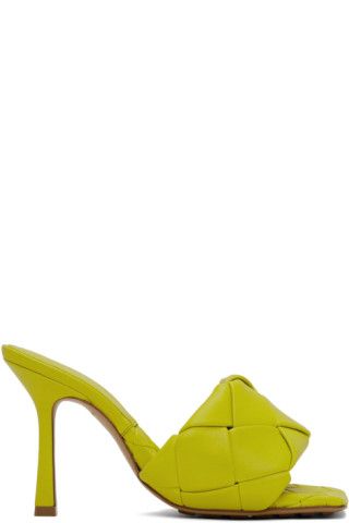 Yellow Maxi Intreccio Lido Heeled Sandals | SSENSE