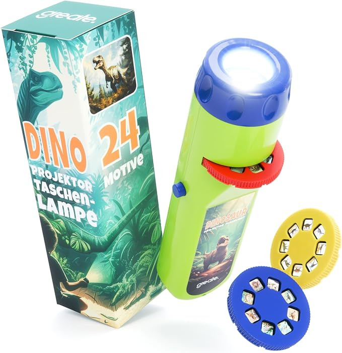 greate Dinosaur Projector Torch - Projector Torches for Kids with 3 Discs & 24 Images - Kids Torc... | Amazon (UK)