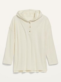 Cozy Oversized Rib-Knit Tunic Hoodie for Women | Old Navy (US)