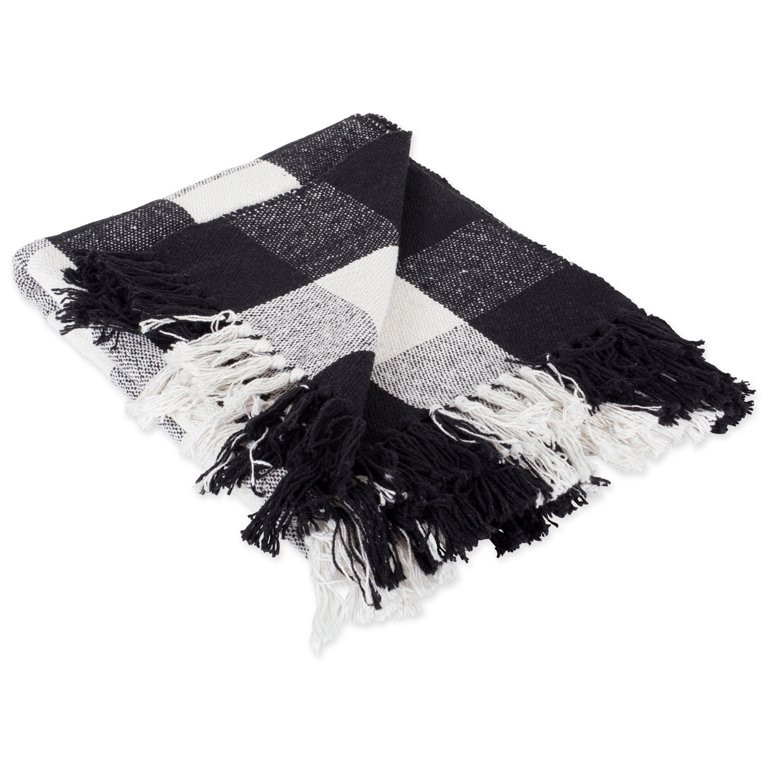 DII Buffalo Check Decorative Throw, 50" x 60", 100% Cotton, Black - Walmart.com | Walmart (US)
