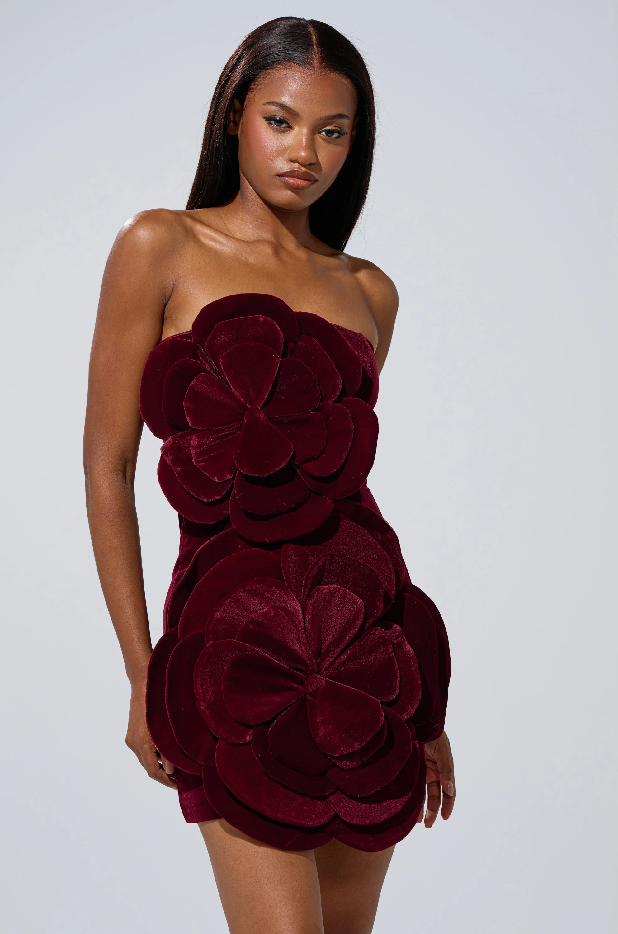 FLOWER POWER VELVET MINI DRESS | AKIRA
