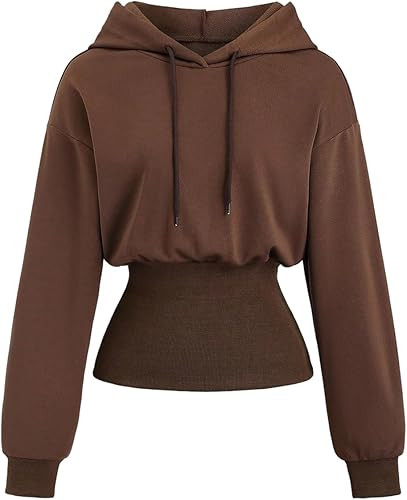 SHENHE Women's Long Sleeve Hoodie Pullover Cinched Waist Casual Workout Sports Sweatshirt | Amazon (US)