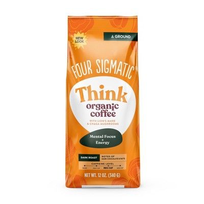 Four Sigmatic Lion's Mane Chaga Mushroom Dark Roast Ground Coffee - 12oz | Target