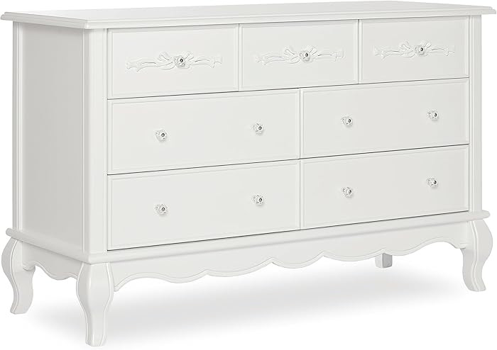 Evolur Aurora 7-Drawer Double Dresser, Assembled Baby Dresser with Crystal Knobs, Queen Anne Feet... | Amazon (US)