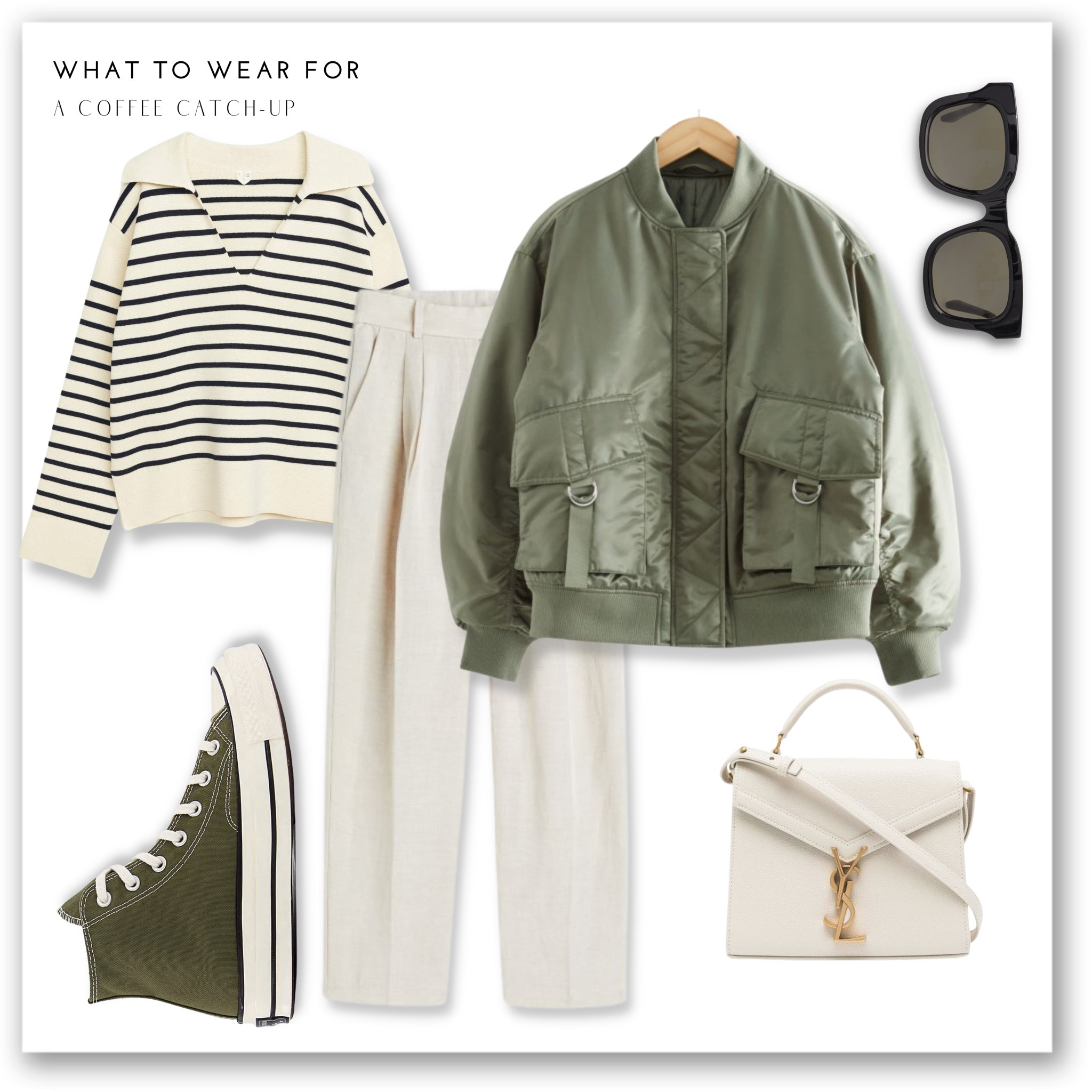 A casual spring look 🍃 

Bomber jacket, striped jumper, converse, linen trousers, Saint Laurent mini Cassandra 

#LTKstyletip #LTKeurope #LTKSeasonal