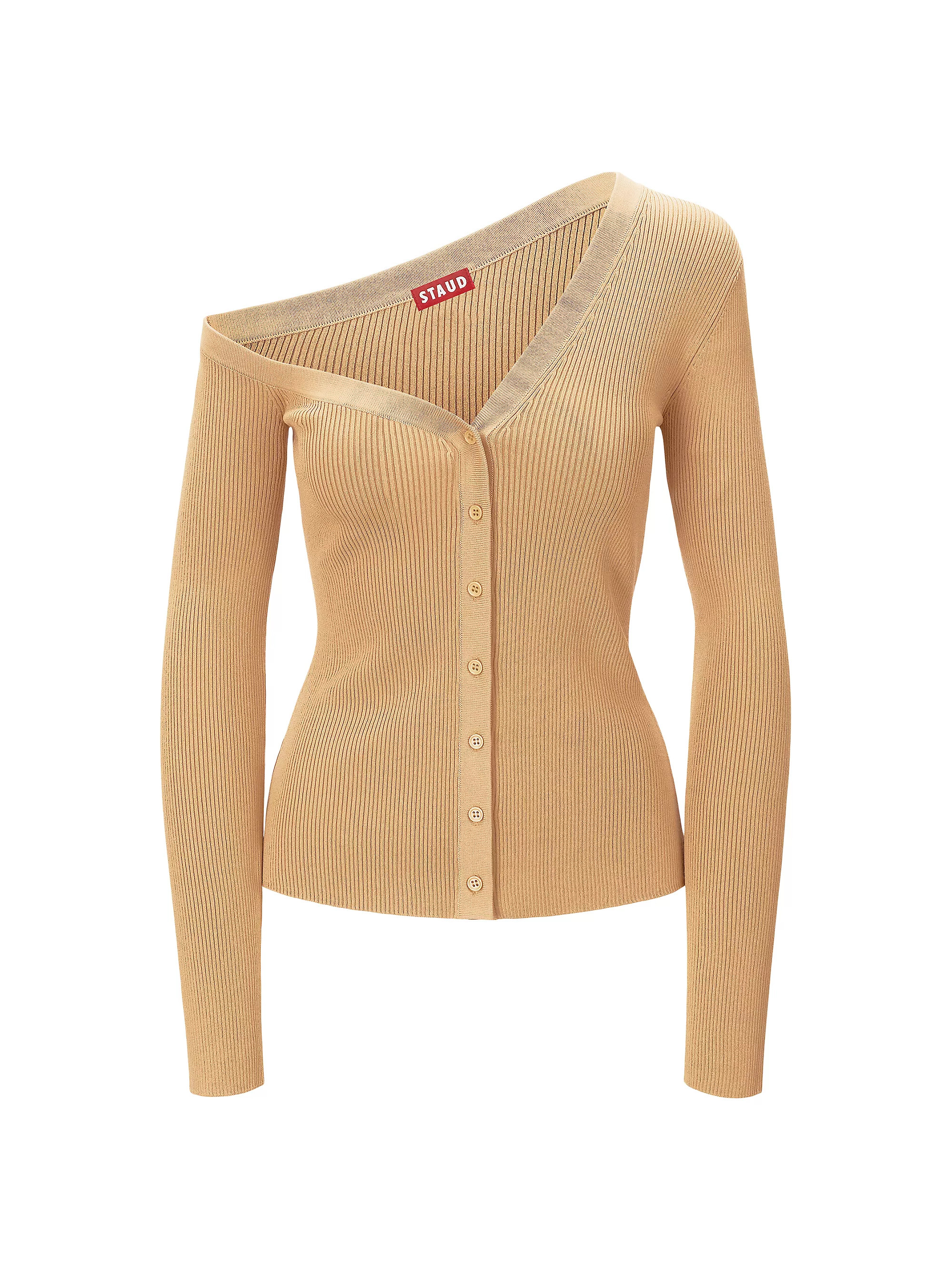 Craftsman Rib-Knit One-Shoulder Cardigan | Saks Fifth Avenue