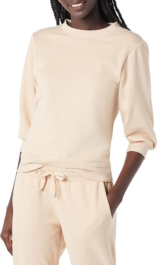 Amazon Essentials Women's Fleece Sleeve Detail Crewneck Sweatshirt | Amazon (US)