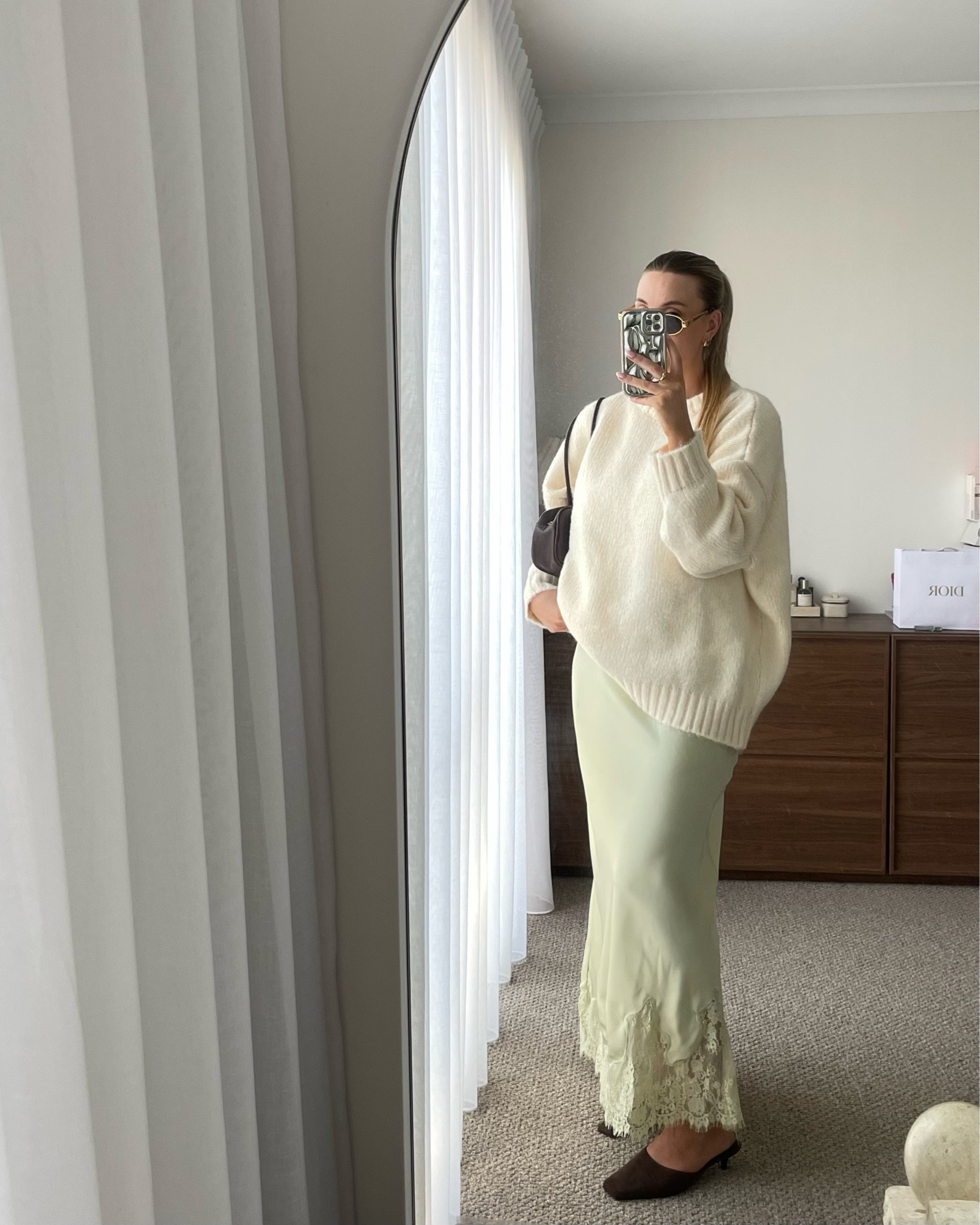 Cosy winter outfit - lace details on silk skirts are so cute at the moment

#LTKaustralia #LTKspring #LTKwinter