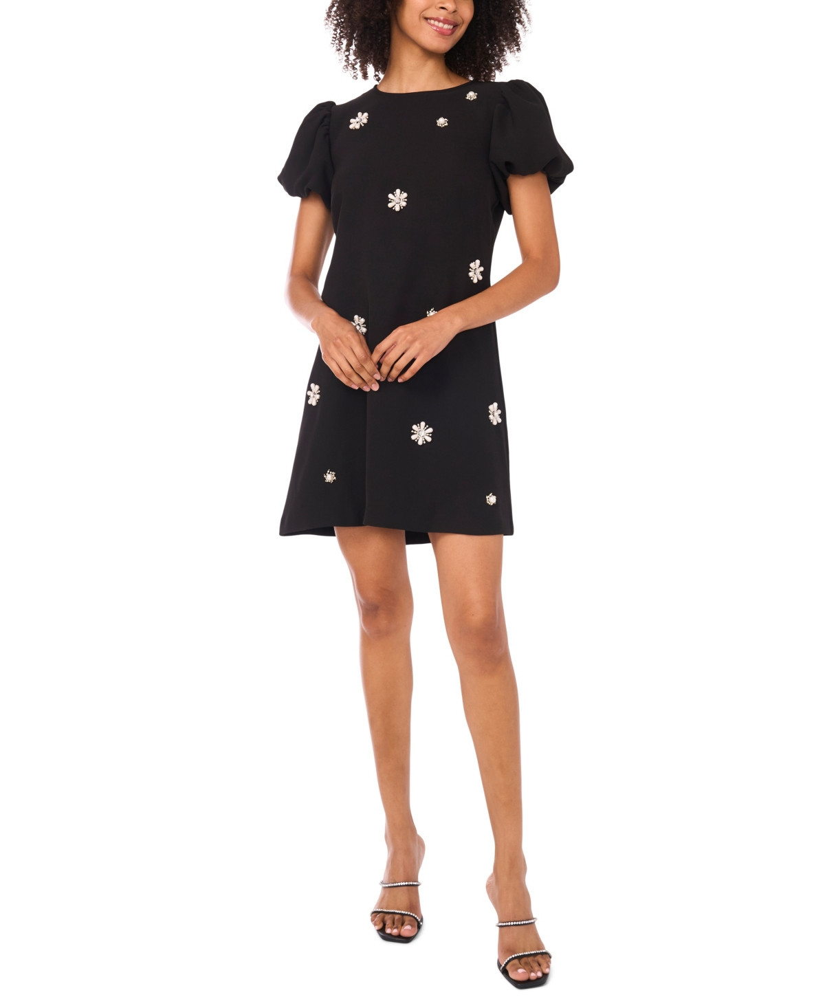 CeCe Women's Embellished Swing Dress - Rich Black | Macy's