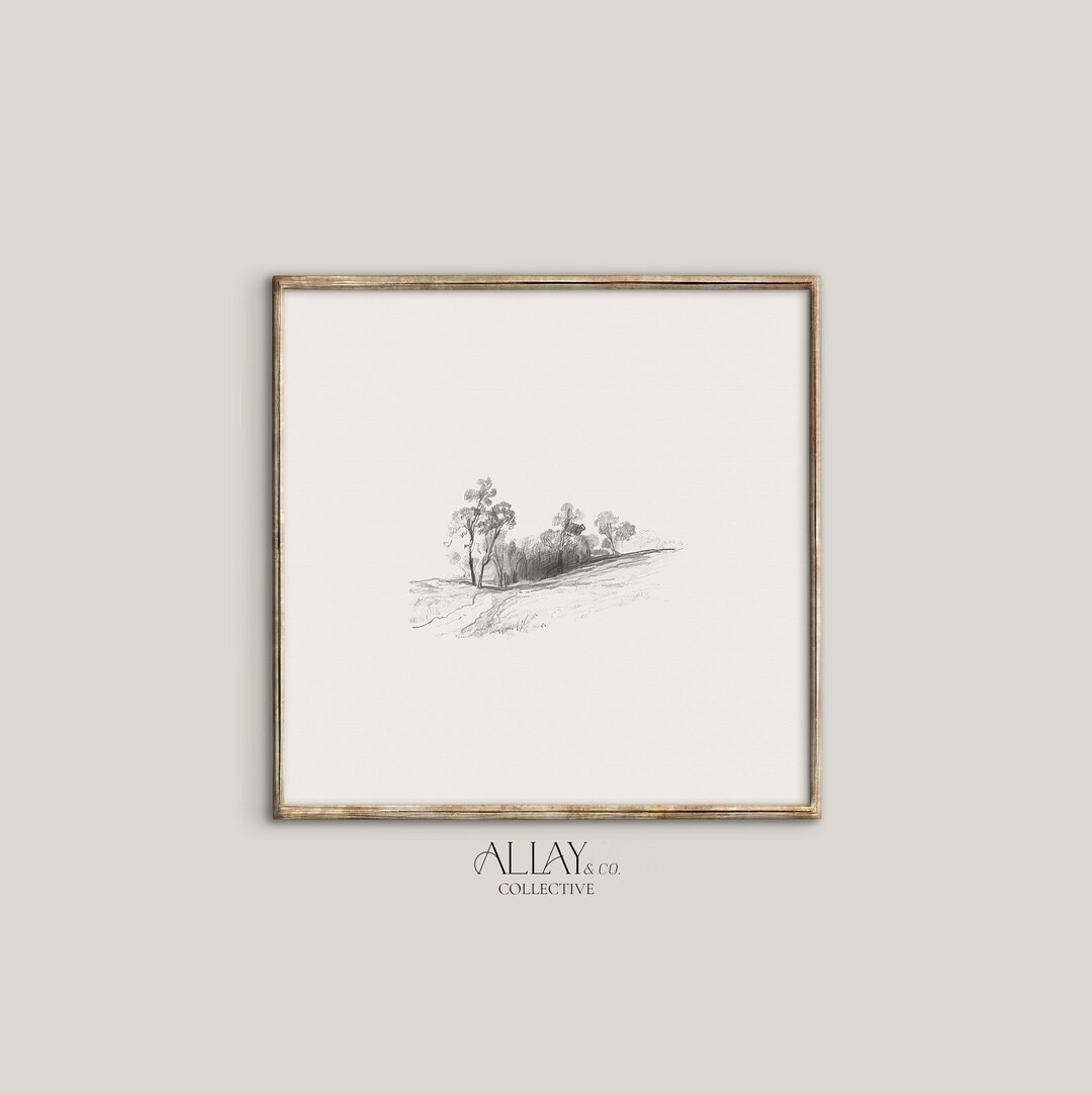 Vintage Forest Drawing  Sketch Drawing Print  Digital - Etsy | Etsy (US)