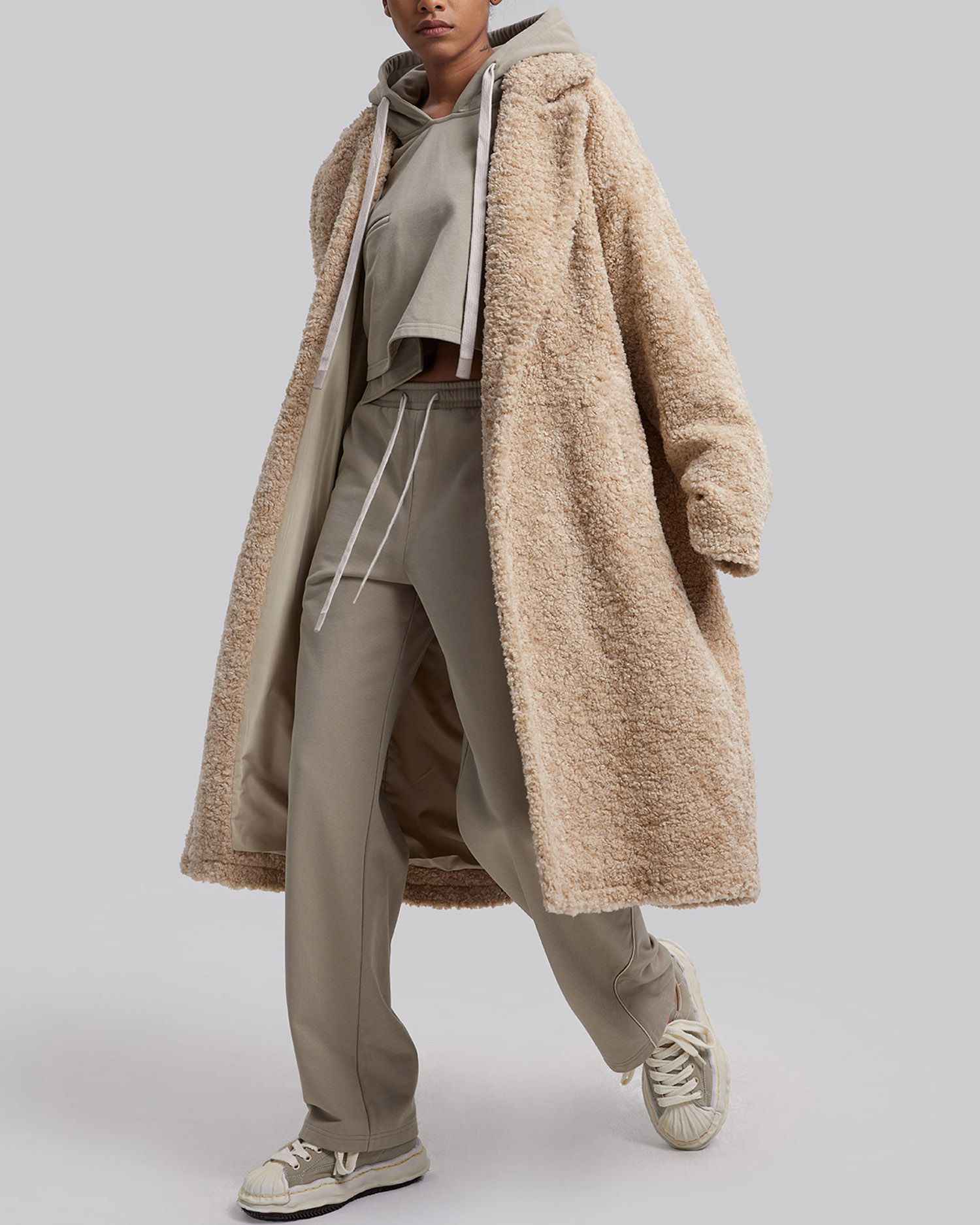 Overcoat In Teddy Fabric | Silk Maison