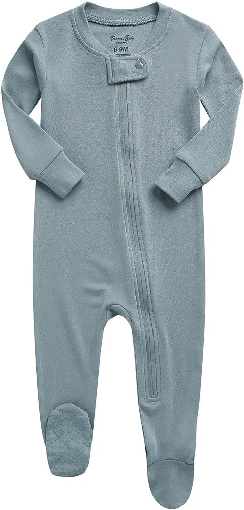 VAENAIT BABY Preemie Infant Boys Girls Footie Pajama Footed Onepiece Solid Sleep and Play Pajamas Av | Amazon (US)