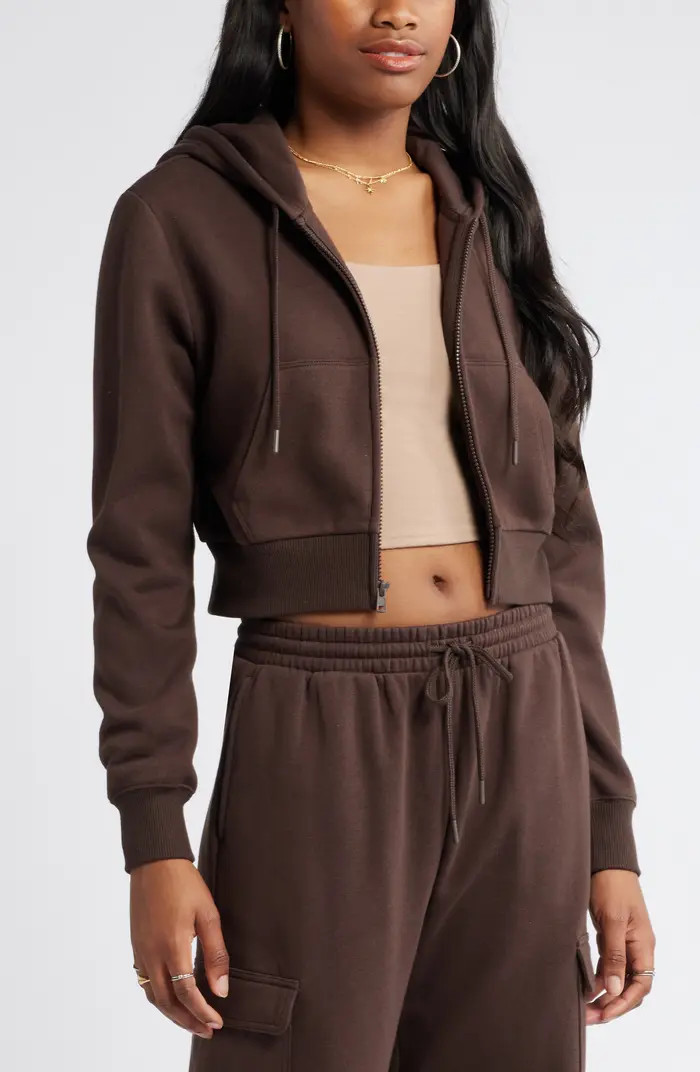 BP. Crop Zip Fleece Hoodie | Nordstrom | Nordstrom