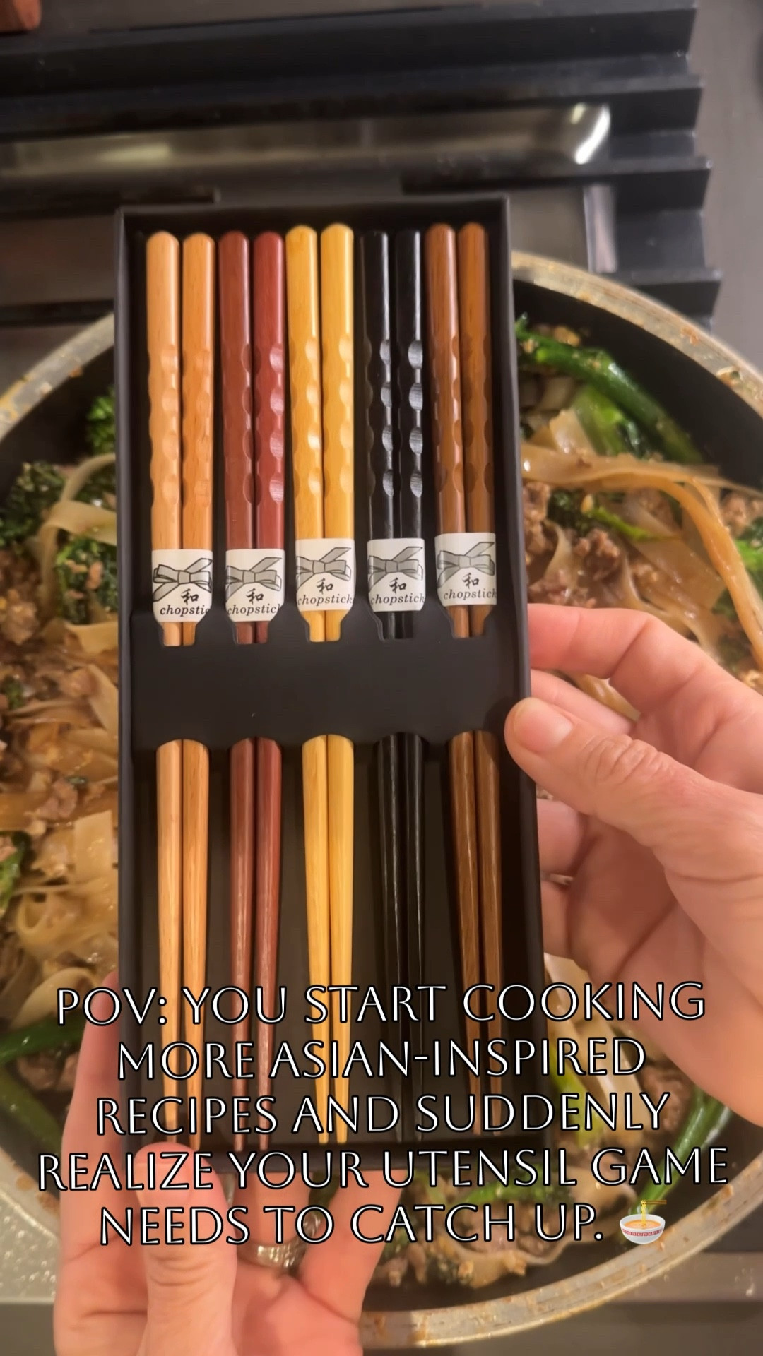 POV: you start cooking more Asian-inspired recipes and suddenly realize your utensil game needs to catch up. 🍜
These wooden chopsticks are almost too pretty to use. Each pair uniquely stained, lightweight, & made for elevating your everyday noodle nights. Because if we’re doing ramen, stir fry, or lo mein at home, we’re doing it properly. ✨🥢
Linked so you can upgrade your kitchen tools too.

#LTKHome #LTKOver40 #LTKfoodie