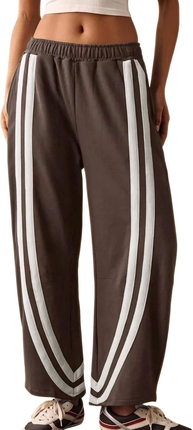 Women’s Striped Barrel Track Pants Wide Leg Sweatpants | Amazon (US)