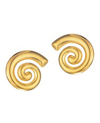 ADORNIA Tarnish Resistant Gold Swirl Statement Stud Earrings - Macy's | Macy's
