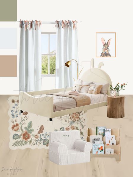 sweetest little bunny room for some bunny special 🐰🫶🏻


Scallop rug, scallop bookshelf, neutral room, neutral kids room, neutral nursery, bunny nursery, bunny kids room, bunny bed, tie curtains, flower lamp, flower light, anywhere chair, toddler room

#LTKhome #LTKbaby #LTKkids