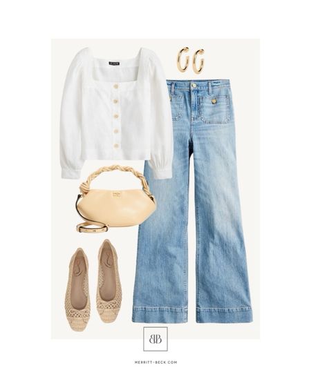 A chic spring outfit featuring a budget-friendly blouse, on trend jeans and seasonal neutral accessories ✨

#LTKitbag #LTKfindsunder100 #LTKshoecrush