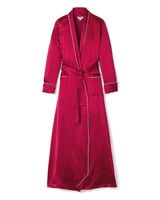 100% Mulberry Silk Polka Dot Luxe Long Robe | Petite Plume