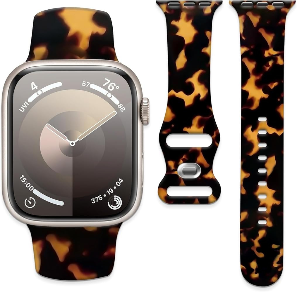 Silicone Watch Band Compatible with Apple Watch 38mm 40mm 41mm, Adjustable Soft Replacement Strap... | Amazon (US)