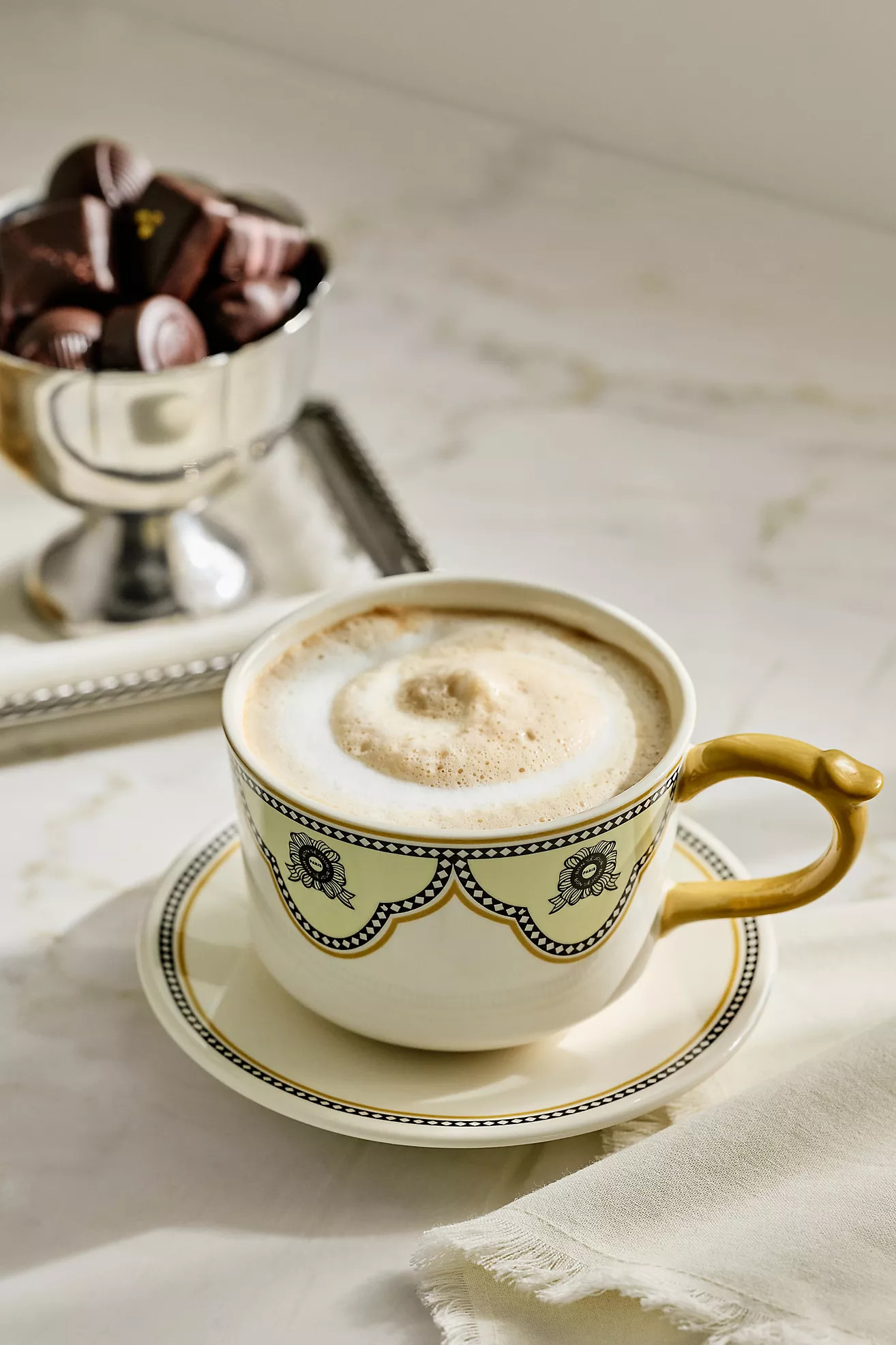 Louella Stoneware Mug & Saucer | Anthropologie (US)