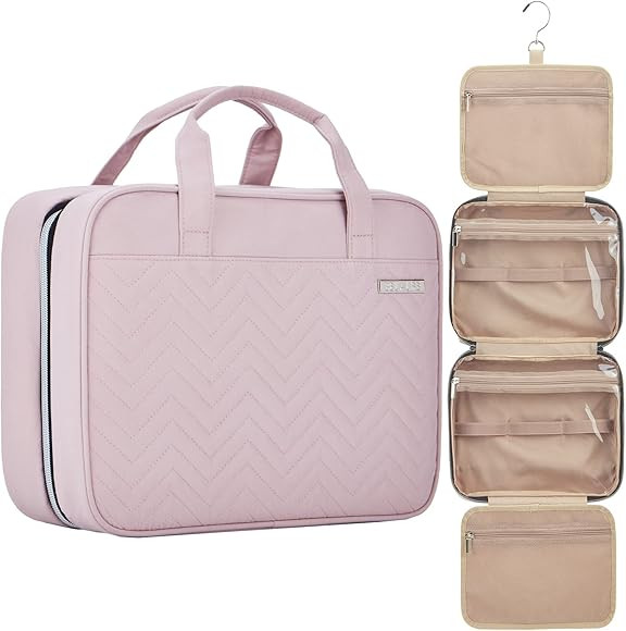 BELALIFE Large Hanging Travel Toiletry Bag for Women, Makeup Brush Holder with Hook, Toiletry Org... | Amazon (US)