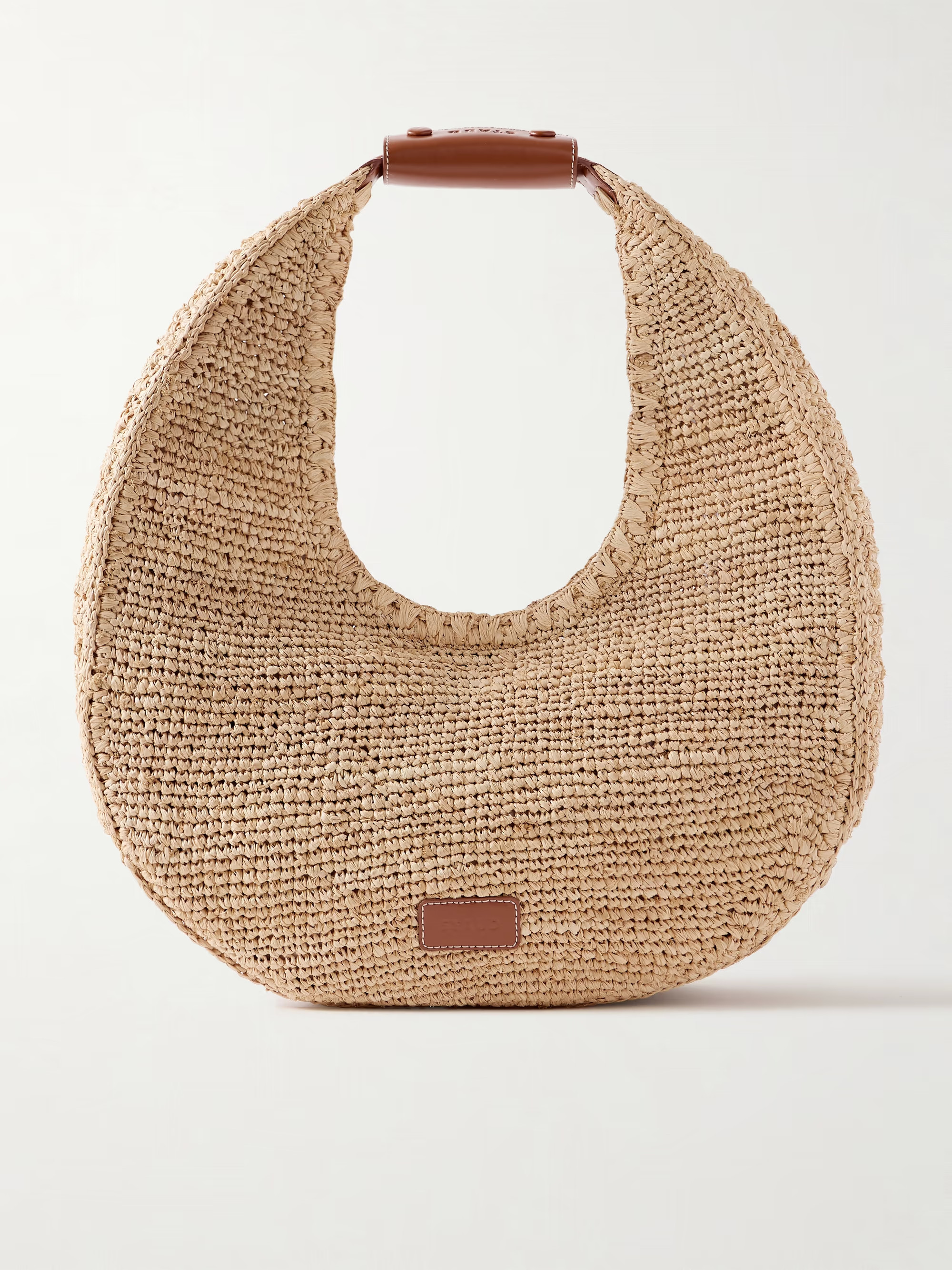 Moon large leather-trimmed raffia tote | NET-A-PORTER (US)