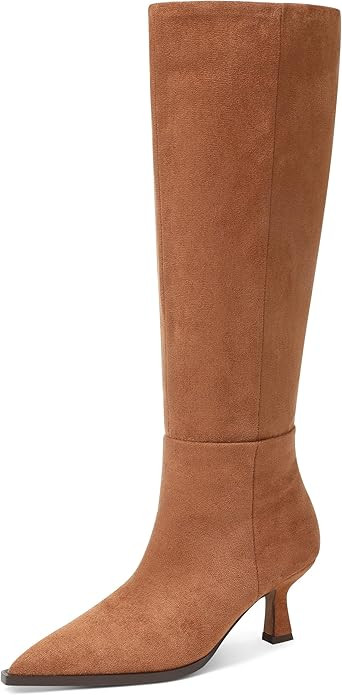 VOMIRA Knee High Boots for Women Black Boots Pointy Toe Kitten Heels Wide Calf Boots 3 In High He... | Amazon (US)