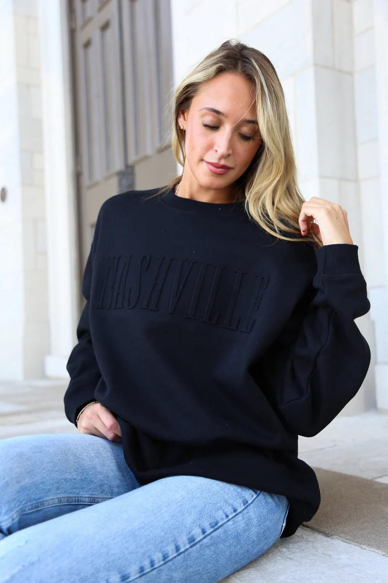 Nashville Iconic Crewneck [Black] | The NASH Collection