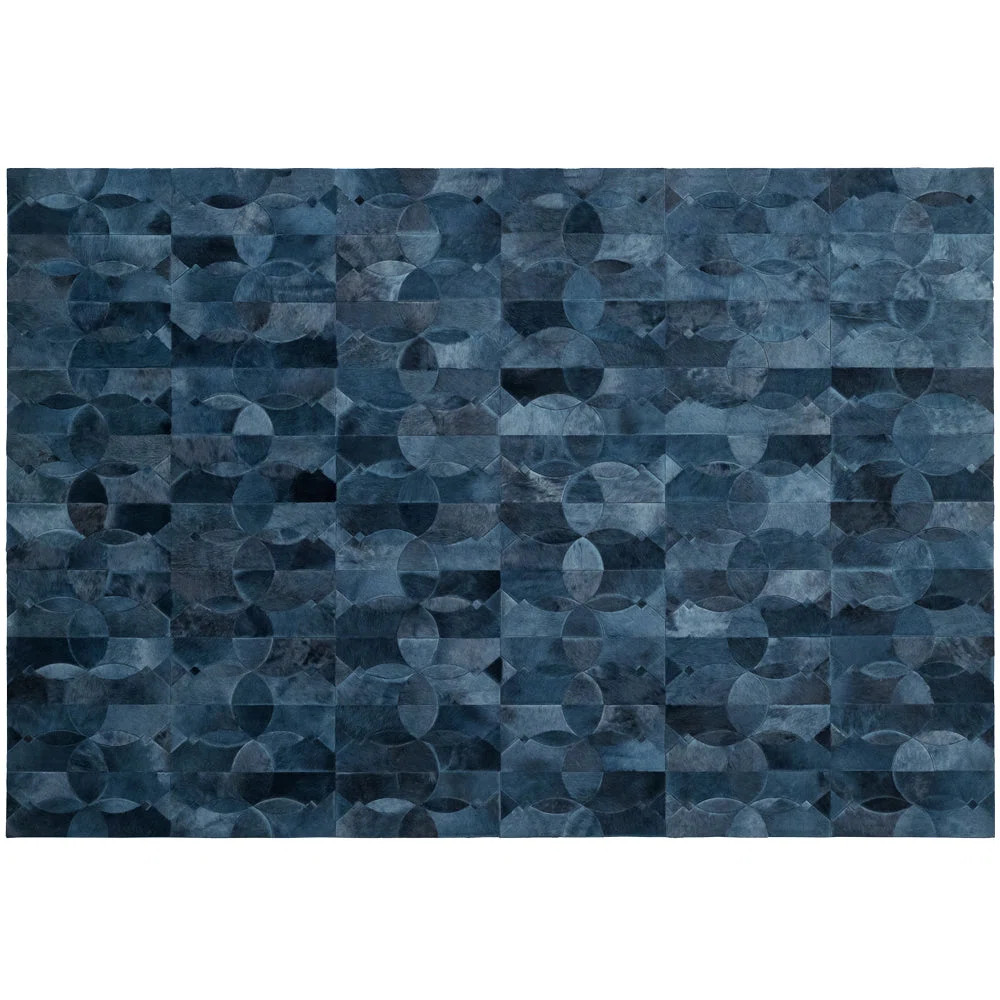 Art Hide Cowhide Abstract Area Rug in Blue | Perigold