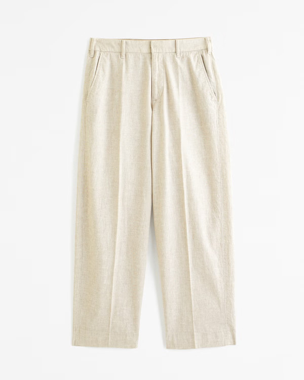 Men's Baggy Linen-Blend Trouser | Men's Bottoms | Abercrombie.com | Abercrombie & Fitch (UK)
