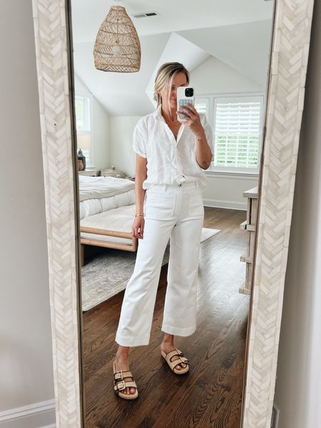 Cropped white jeans for summer // wearing size small, normally a 26 

Use code KENDALLXSPANX for 10% off & free shipping 

white outfit, summer outfit 

#LTKSeasonal #LTKStyleTip