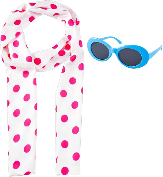 Women Red Polka Dot Scarf Chiffon Scarf for Halloween Cosplay Costume | Amazon (US)