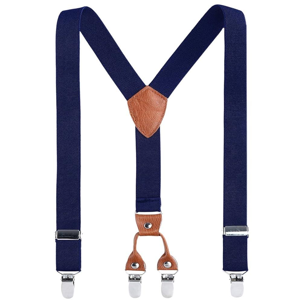 AWAYTR Kids Boys Adults Suspenders - 4 Sizes Sturdy Metal Clips Elastic Adjustable Suspender | Amazon (US)