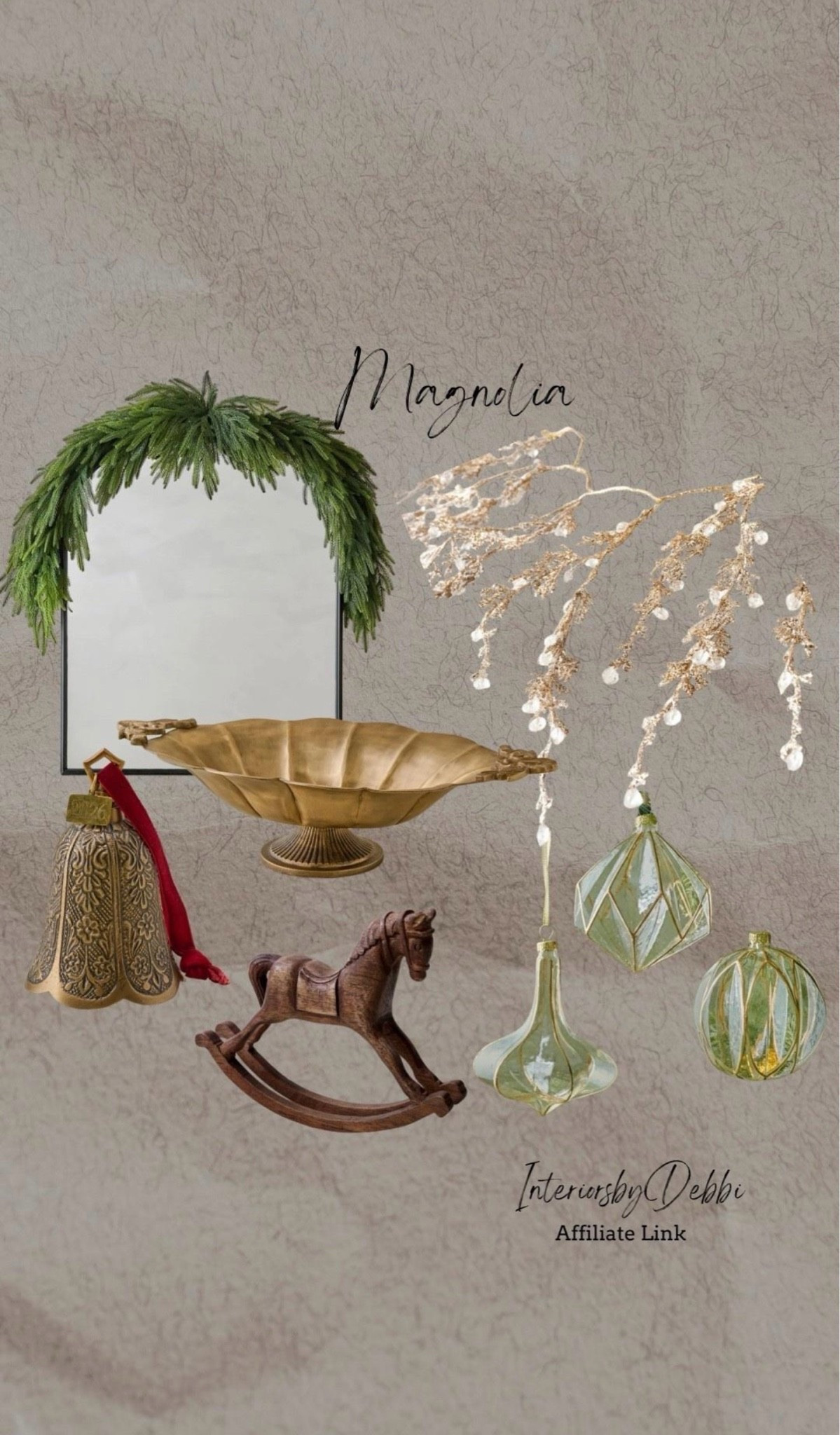 Magnolia Home
Evergreen swag, brass bowl, ornaments, bell, wood rocking horse, transitional home, modern decor, amazon find, amazon home, target home decor, mcgee and co, studio mcgee, amazon must have, pottery. barn, Walmart finds, affordable decor, home styling, budget friendly, accessories, neutral decor, home finds, buy new arrival, coming soon, sale alert, high end look for less, Amazon favorites, Target finds, cozy, modern, earthy, transitional, luxe, romantic, home decor, budget friendly decor, moody vibes #magnoliahome

#LTKSeasonal #LTKHome

Comment SHOP below to receive a DM with the link to this post on my LTK ⬇ https://liketk.it/6oUus