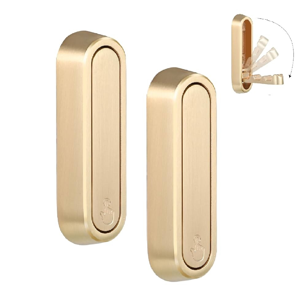 Folding Coat Hooks, 2 Pcs Foldable Gold Wall Hooks Heavy Duty Foldable Hook Bathroom Towel Hooks ... | Amazon (US)
